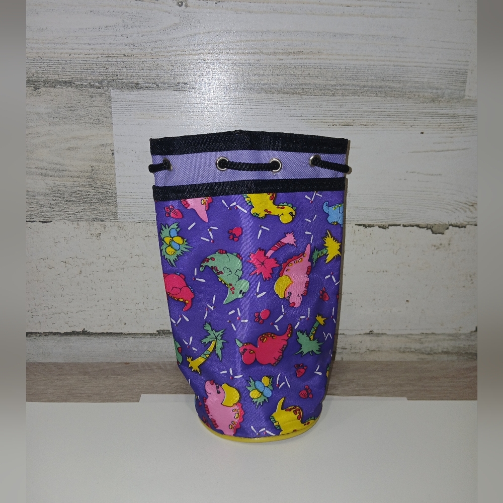 Purple Dinosaur Print Bag Water Bag Holder